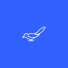 Bird Line Art. Simple Minimalist Logo Design Inspiration. Vector Illustration.