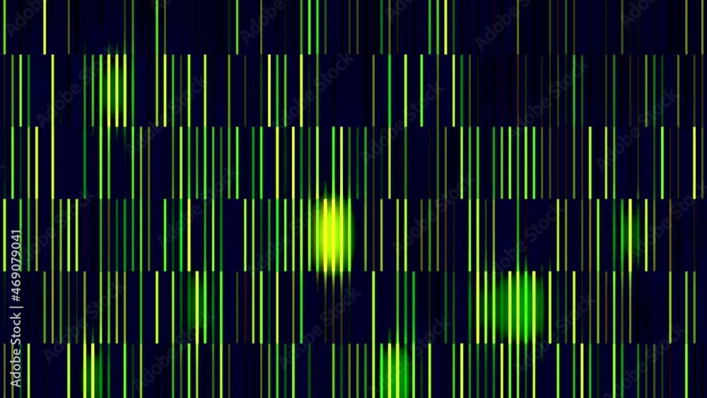 Poster abstract green narrow lines flowing fast on a black background, seamless loop. motion. disco wall ba