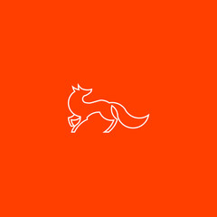 Fox Line Art. Simple Minimalist Logo Design Inspiration. Vector Illustration.