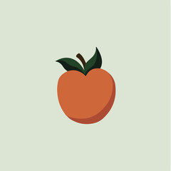 Peach Fruit Symbol. Social Media Post. Fruit Vector Illustration.