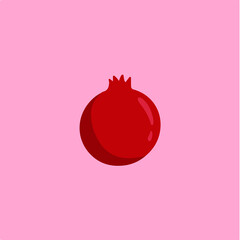 Pomegranate Symbol. Social Media Post. Fruit Vector Illustration.