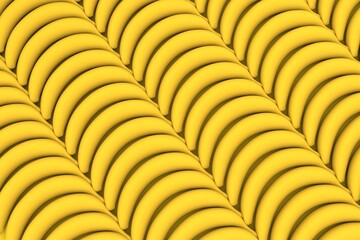 3D render illustration banana background