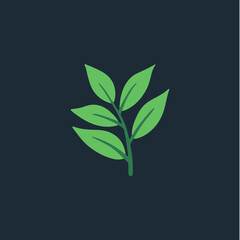 Tropical Leaf Symbol. Social Media Post. Botanical Vector Illustration.