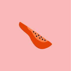 Papaya Symbol. Social Media Post. Fruit Vector Illustration.