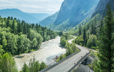 Chuya highway - a picturesque road in the Altai mountains, Russia