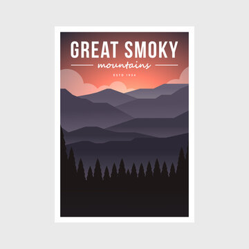 Great Smoky Mountains National Park Modern Poster Vector Illustration Design