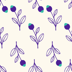 Blue Flowers Pattern Background. Social Media Post. Floral Vector Illustration.
