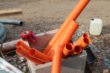 orange sewer pipes