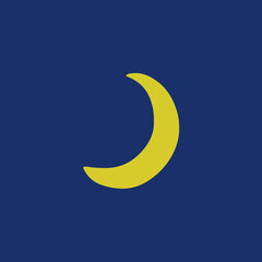 Fototapeta na wymiar Crescent Moon Symbol. Social Media Post. Vector Illustration.