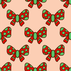 Christmas Ribbon Pattern Background. Social Media Post. Christmas Decoration Vector Illustration.