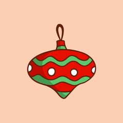 Christmas Tree Ornament Symbol. Social Media Post. Christmas Decoration Vector Illustration.