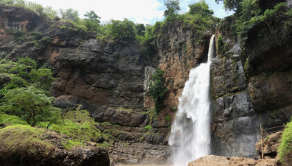 Very beautiful waterfall scenery in Indonesia, West Java.