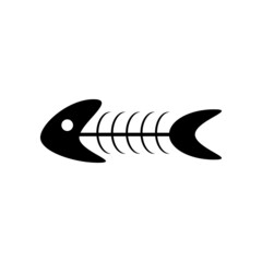 Fishbone or fish skeleton flat icon