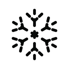 Snowflake icon. Abstract snowflake illustration. Vector illustration. Black snowflake icon isolated