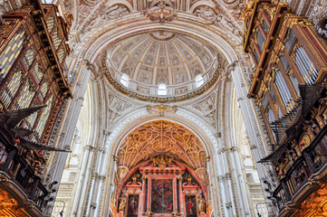 Obraz premium Interiors of Mezquita (Great Mosque of Cordoba) in Andalusia, Spain