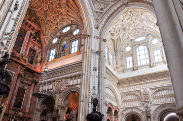 Obraz premium Interiors of Mezquita (Great Mosque of Cordoba) in Andalusia, Spain