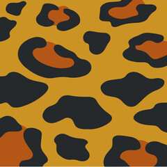 Leopard Pattern Background. Abstract Wild Animal Skin Print Design. Flat Vector Illustration.