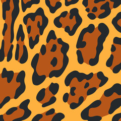 Leopard Pattern Background. Abstract Wild Animal Skin Print Design. Flat Vector Illustration.