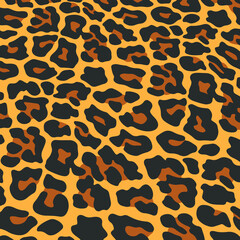 Leopard Pattern Background. Abstract Wild Animal Skin Print Design. Flat Vector Illustration.