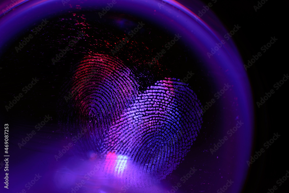 Poster beautiful abstract purple , red colored fingerprint on background texture for design. macro photogra