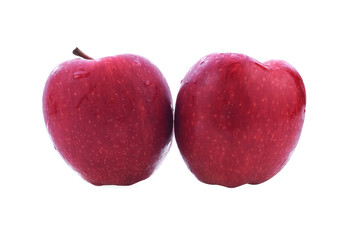 red apples over white background
