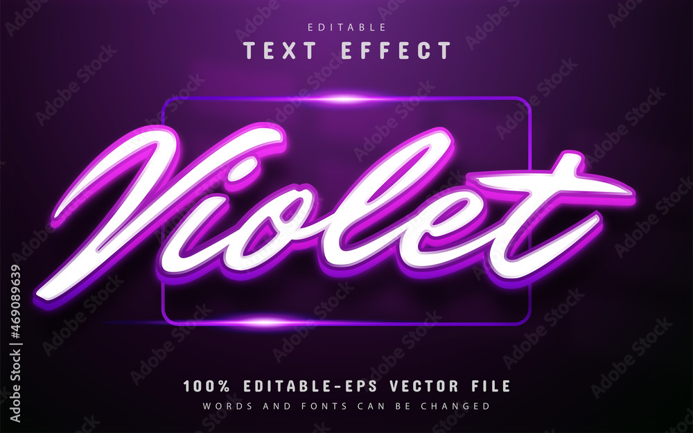 Poster violet text effect with gradient