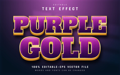 Purple gold text effect editable