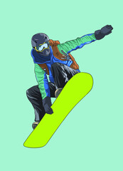 Skyboarding athlete pictures, extreme sport, art.illustration, vector