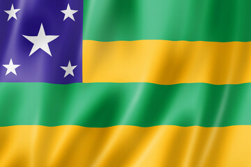 Sergipe state flag, Brazil - obrazy, fototapety, plakaty