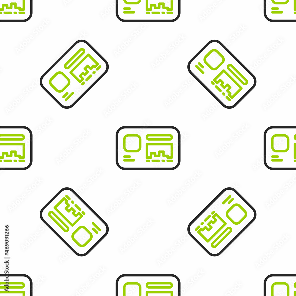 Poster line identification badge icon isolated seamless pattern on white background. it can be used for pre