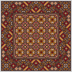 Vector abstract decorative pixel art illustration.