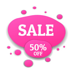 Signage banner with a large discount to advertise the sale and special offer
