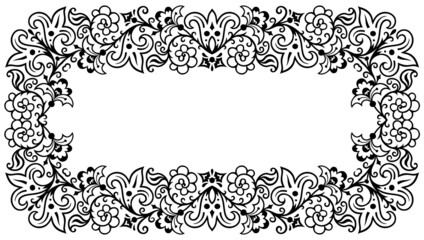 Floral hand drawn vector vintage border.
