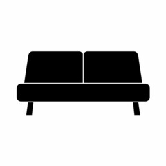 Stylish comfortable sofa icon isolated on white background. Couch interior of a living room or office. Soft furniture for rest and relaxation home. Vector illustration