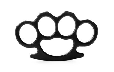 New black brass knuckles isolated on white
