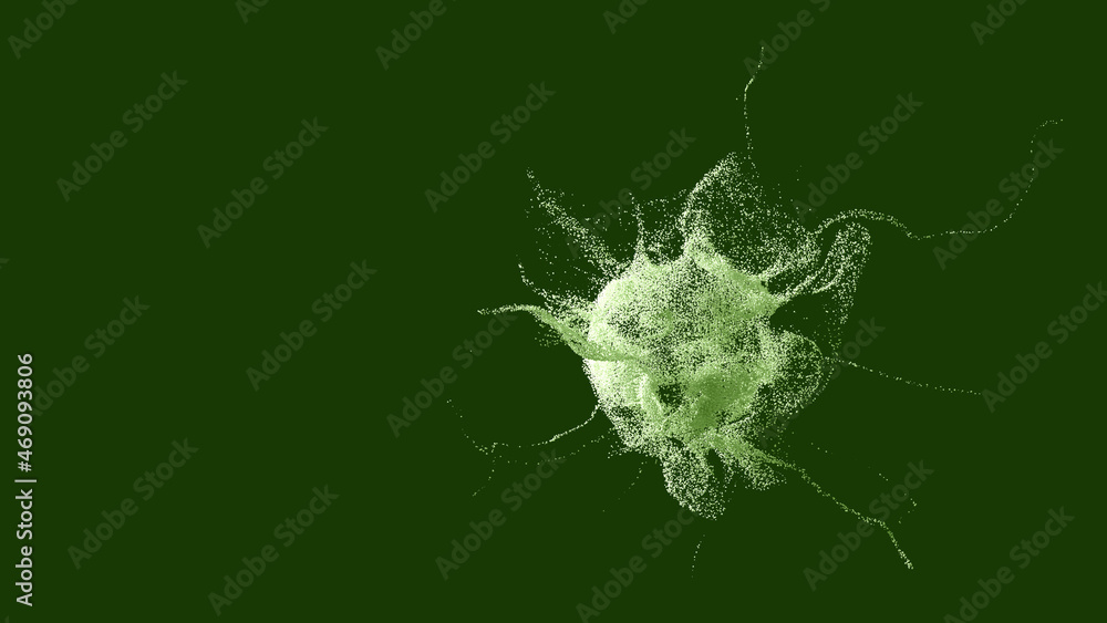 Poster explosion - 3d rendering. abstract illustration, computer generated image (cgi). can be used as a ba