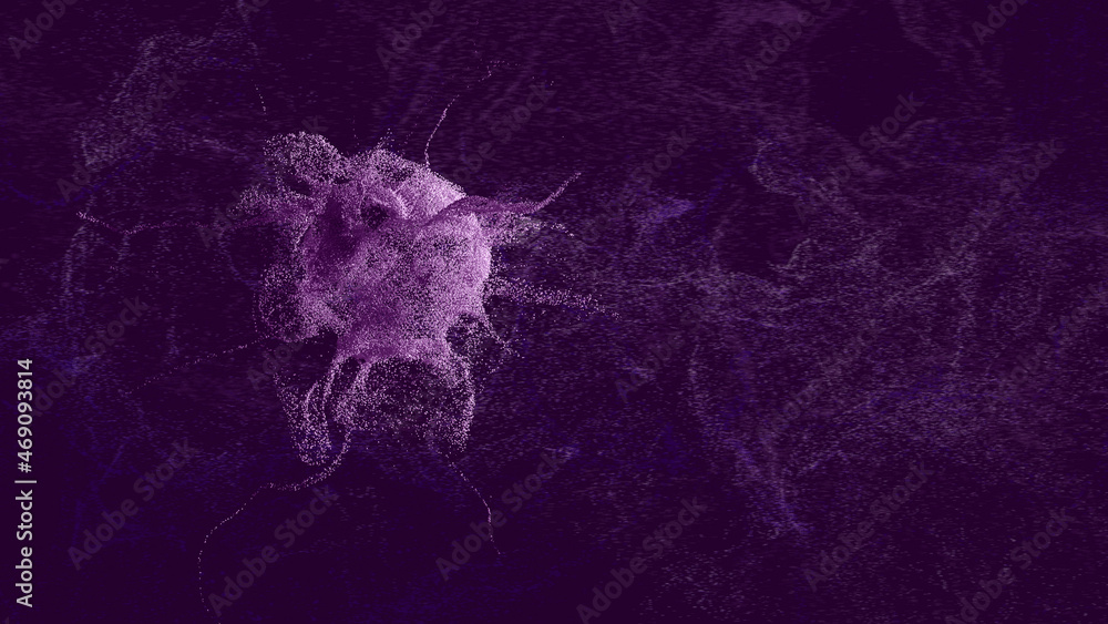 Poster explosion - 3d rendering. abstract illustration, computer generated image (cgi). can be used as a ba