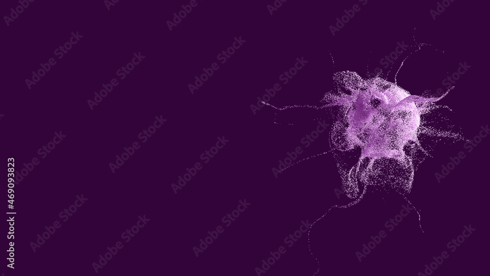 Poster explosion - 3d rendering. abstract illustration, computer generated image (cgi). can be used as a ba