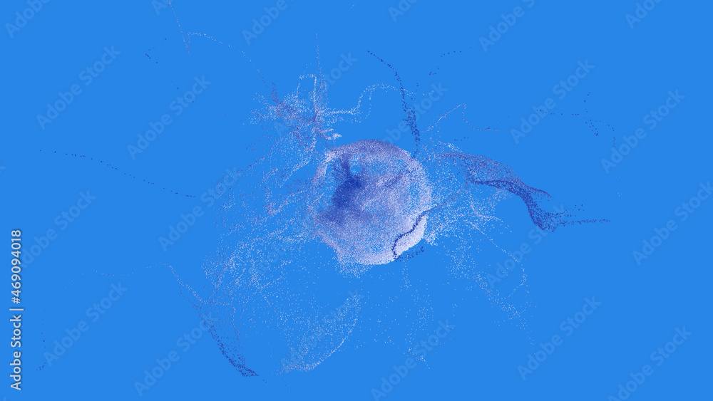 Poster explosion - 3d rendering. abstract illustration, computer generated image (cgi). can be used as a ba