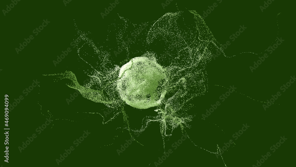 Poster explosion - 3d rendering. abstract illustration, computer generated image (cgi). can be used as a ba