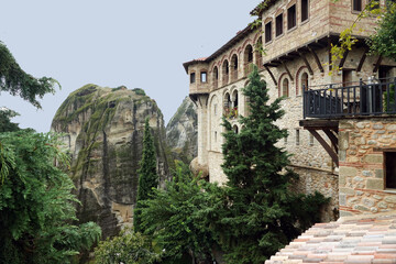 Fototapeta na wymiar Greece. Landscape of the Meteora Monastery in Kalambaka.