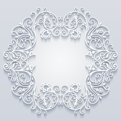 Abstract vector ornamental nature vintage frame.