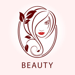 Beauty salon logo design template. cosmetic procedures, spa center. Vector illustration