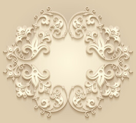 Abstract vector ornamental nature vintage frame.