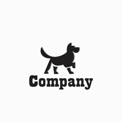 animal logo design with black dog