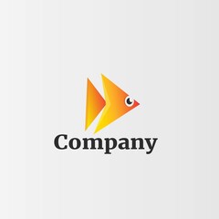animal logo design with orange fish