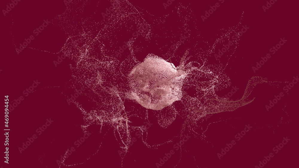 Poster explosion - 3d rendering. abstract illustration, computer generated image (cgi). can be used as a ba
