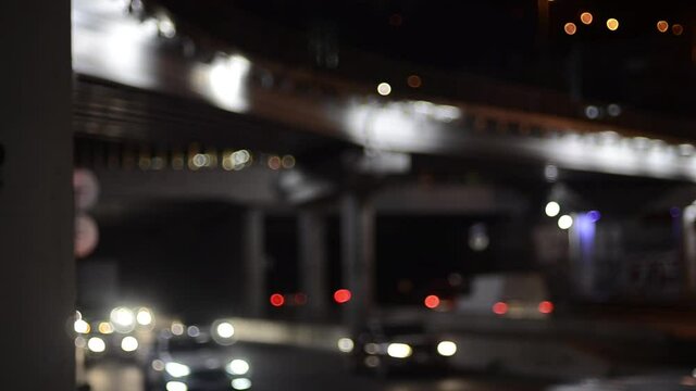 City lights blurred soft focus urban background 
