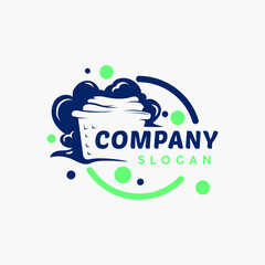 Logo for a laundry business in a modern style and utilizing negative space for the laundry basket symbol