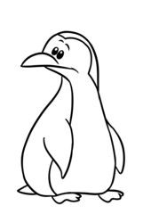 Surprised penguin character bird illustration cartoon coloring